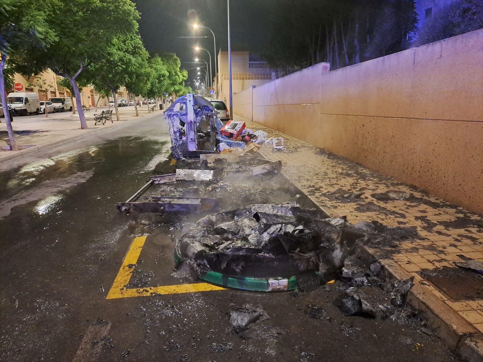 Consorcio del Sector II y Ayuntamiento de Huércal denuncian la creciente quema de contenedores