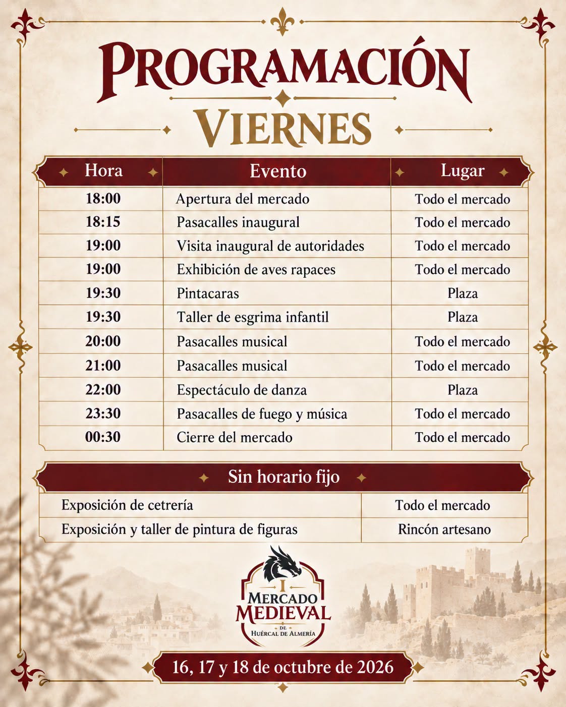 Programación del Viernes